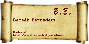 Becsák Bernadett névjegykártya