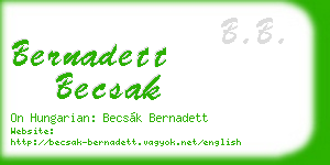 bernadett becsak business card