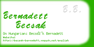 bernadett becsak business card